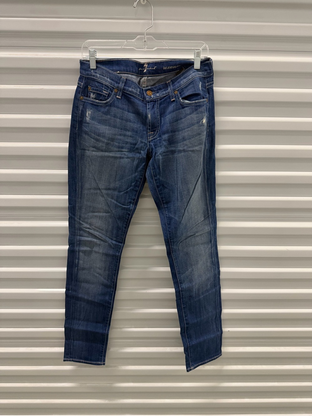 7 For All Mankind Roxanne Dark Blue Skinny Jeans Size 29